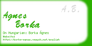 agnes borka business card