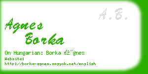 agnes borka business card